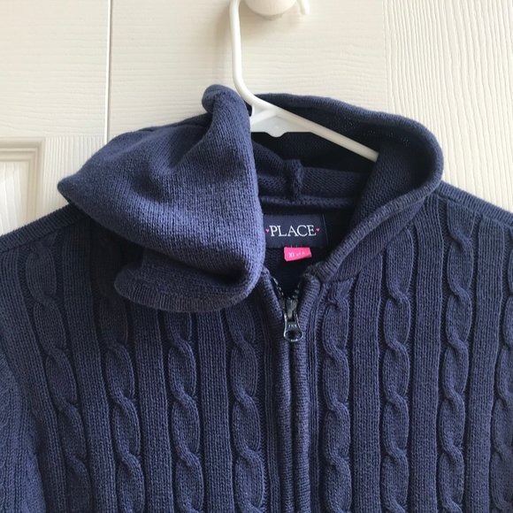 Children's Place Zip Up Hooded Sweater Size XL 14 - Picture 4 of 8
